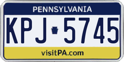 PA license plate KPJ5745