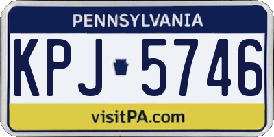 PA license plate KPJ5746