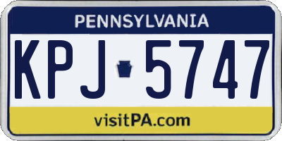 PA license plate KPJ5747