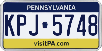 PA license plate KPJ5748