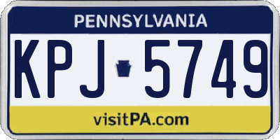 PA license plate KPJ5749
