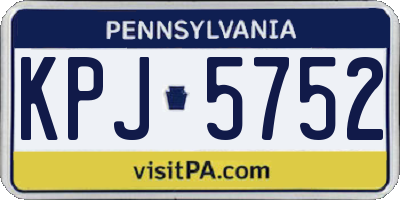 PA license plate KPJ5752