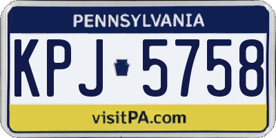 PA license plate KPJ5758