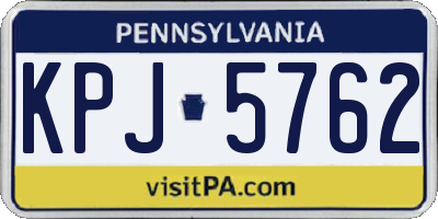 PA license plate KPJ5762