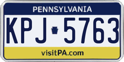 PA license plate KPJ5763