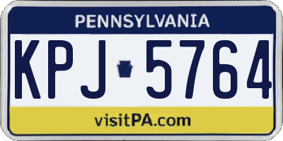 PA license plate KPJ5764