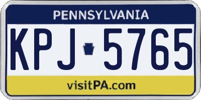 PA license plate KPJ5765