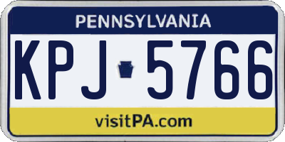 PA license plate KPJ5766