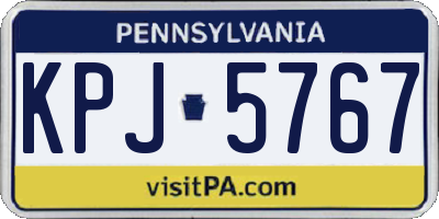 PA license plate KPJ5767