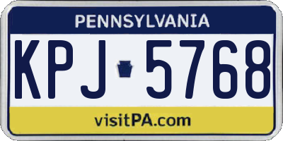 PA license plate KPJ5768