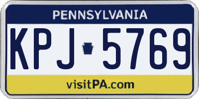 PA license plate KPJ5769