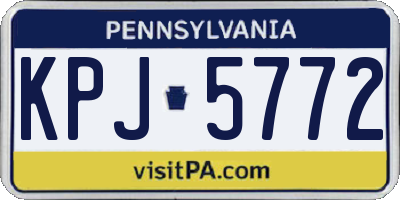 PA license plate KPJ5772