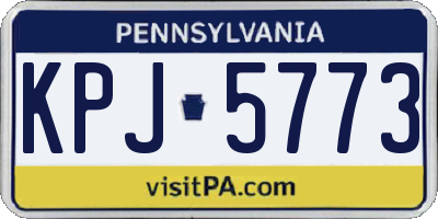 PA license plate KPJ5773