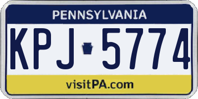 PA license plate KPJ5774