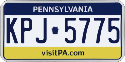 PA license plate KPJ5775