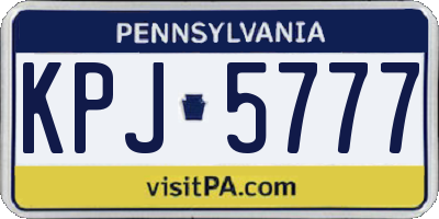 PA license plate KPJ5777