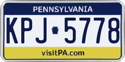 PA license plate KPJ5778