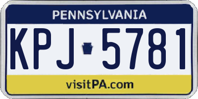 PA license plate KPJ5781