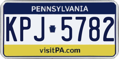 PA license plate KPJ5782