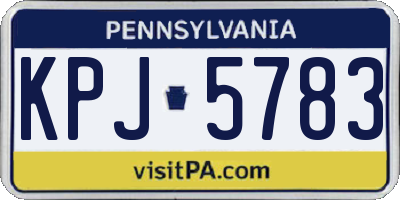 PA license plate KPJ5783