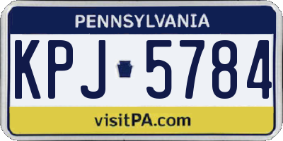 PA license plate KPJ5784