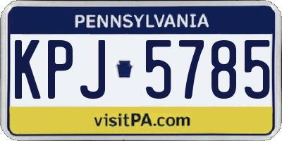 PA license plate KPJ5785