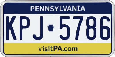 PA license plate KPJ5786