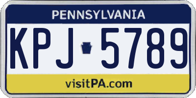 PA license plate KPJ5789