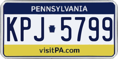PA license plate KPJ5799