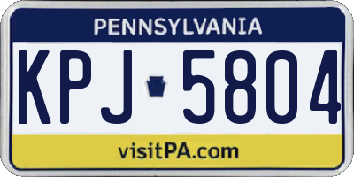 PA license plate KPJ5804