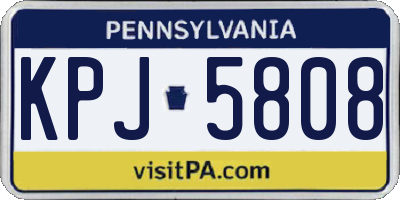 PA license plate KPJ5808