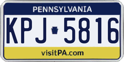 PA license plate KPJ5816
