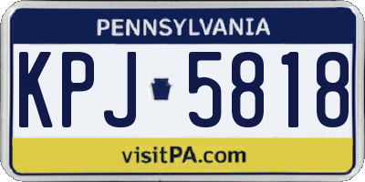 PA license plate KPJ5818