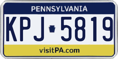 PA license plate KPJ5819