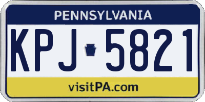 PA license plate KPJ5821