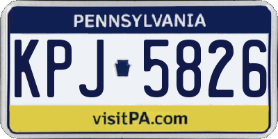 PA license plate KPJ5826
