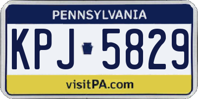 PA license plate KPJ5829