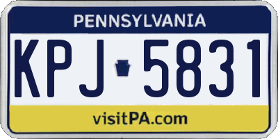 PA license plate KPJ5831