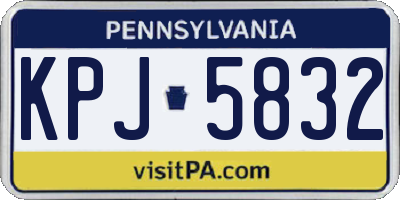 PA license plate KPJ5832