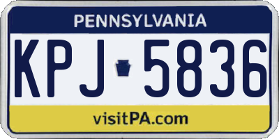 PA license plate KPJ5836