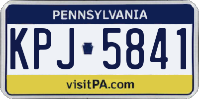 PA license plate KPJ5841