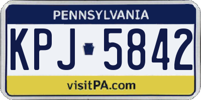 PA license plate KPJ5842