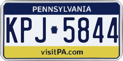 PA license plate KPJ5844