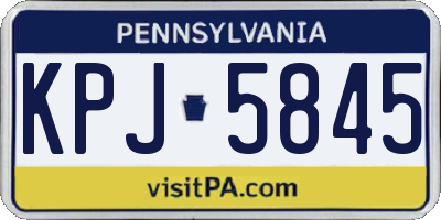 PA license plate KPJ5845