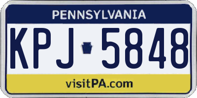 PA license plate KPJ5848