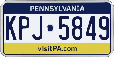 PA license plate KPJ5849