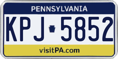 PA license plate KPJ5852