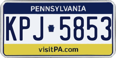 PA license plate KPJ5853