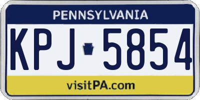 PA license plate KPJ5854