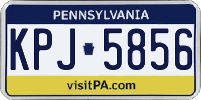 PA license plate KPJ5856